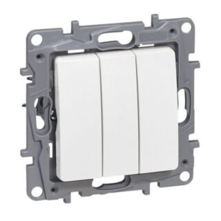LEGRAND Niloé Interrupteur triple 10a griffes blanc – 764503