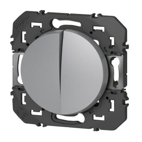 LEGRAND Dooxie Double interrupteur ou va-et-vient 10AX alu - 600102 – Image 2