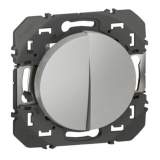 LEGRAND Dooxie Double interrupteur ou va-et-vient 10AX alu - 600102