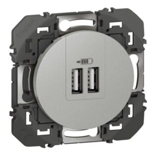 LEGRAND Dooxie Double prise USB Type-A 3A alu - 600443