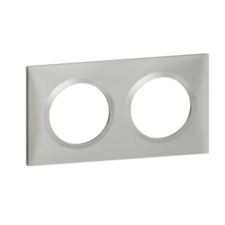 LEGRAND Dooxie Plaque carrée 2 postes aluminium - 600852
