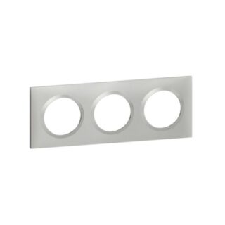 LEGRAND Dooxie Plaque carrée 3 postes aluminium - 600853