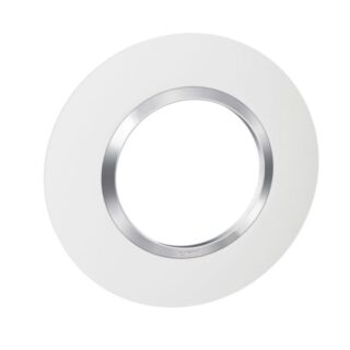 LEGRAND Dooxie Plaque ronde 1 poste finition blanc avec bague effet chrome – 600973