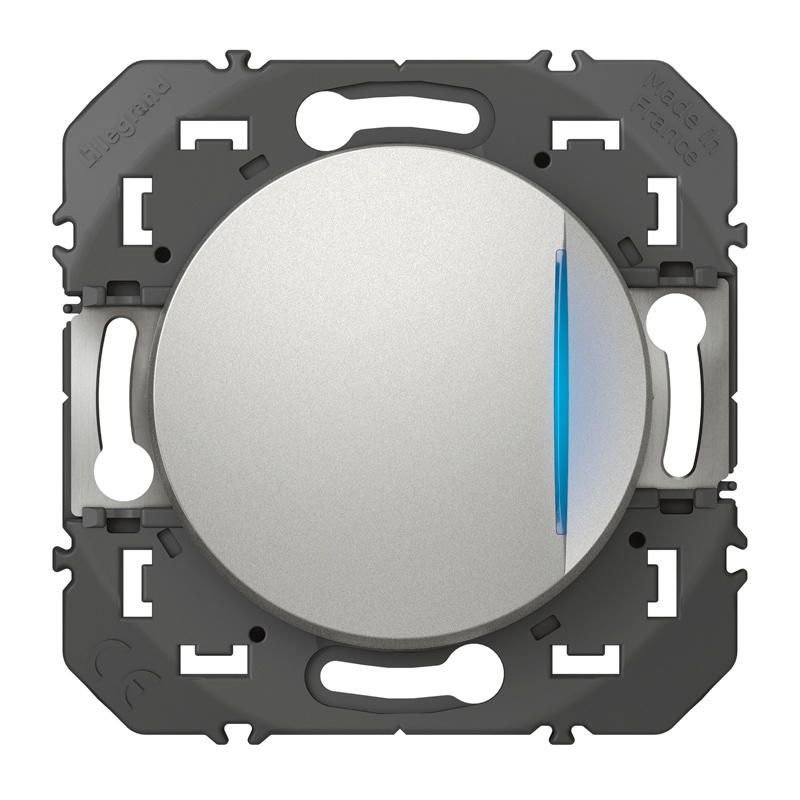LEGRAND Dooxie Interrupteur ou va-et-vient avec voyant lumineux 10AX alu - 600111