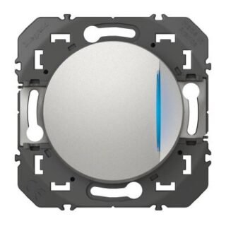 LEGRAND Dooxie Poussoir simple avec voyant lumineux 6A alu - 600116