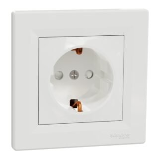 SCHNEIDER Asfora Prise 2P+T Allemand protection enfant blanc - EPH2900221