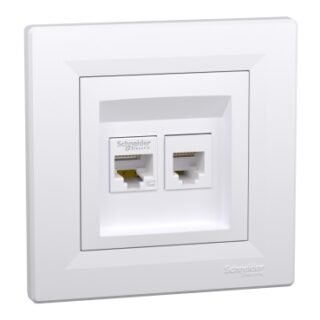SCHNEIDER Asfora Prise RJ45 + RJ12 CAT 5E UTP IP20 blanc - EPH4900121