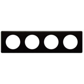 LEGRAND Céliane Plaque Laqué 4 postes finition Noir - 066684