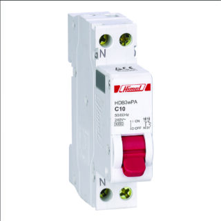 HIMEL Disjoncteur 10A PH+N courbe C 4,5 kA 230V - HDB3WPNC10