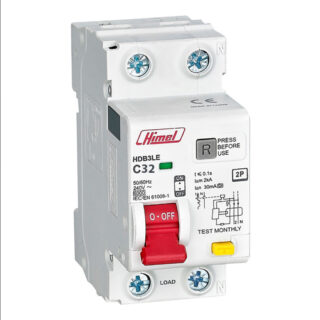 HIMEL Disjoncteur Diff 2P 32A 300ma courbe C 6kA 230V – HDB3LE2C32R30