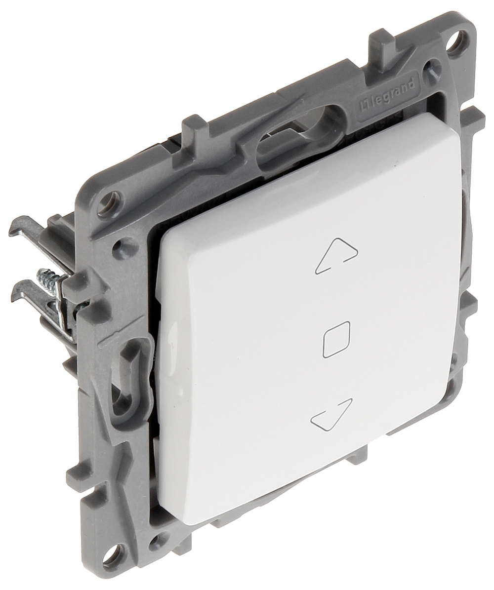 LEGRAND Niloé Interrupteur pour volet roulant 3 positions fixation à griffes blanc – 764511
