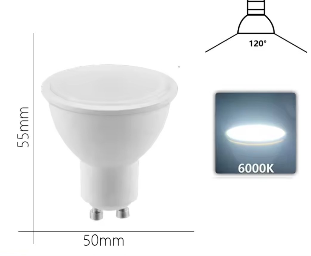 CASALUM Ampoule LED GU10 36° 230V 7W 6500K – LEDGU107W6500K