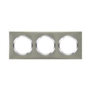 LEGRAND Dooxie Plaque carrée 3 postes finition effet inox brossé – 600873