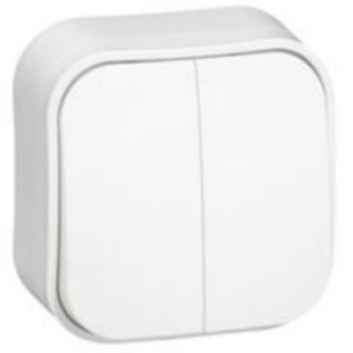 FORIX Interrupteur 10AX double allumage blanc 2 bascules Montage en saillie IP21 - 782402