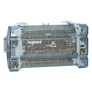 LEGRAND Répartiteur modulaire monobloc tétrapolaire à bornes 160A 15 connexions par barreau 10 modules - 004879