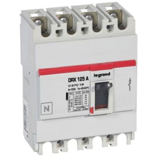 LEGRAND Disjoncteur magnétothermique DRX 125 pouvoir de coupure 10kA 400V~ – 4P – 125A – 027019