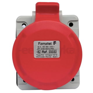 FAMATEL Prise encastrée 32A 3P+T 400V IP44 - 23332