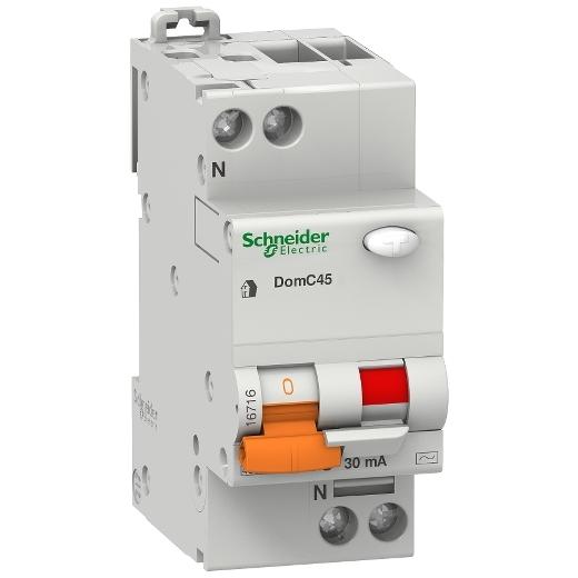 SCHNEIDER Domae disjoncteur diff 1P+N 20A 30MA 4.5KA – 16717 1