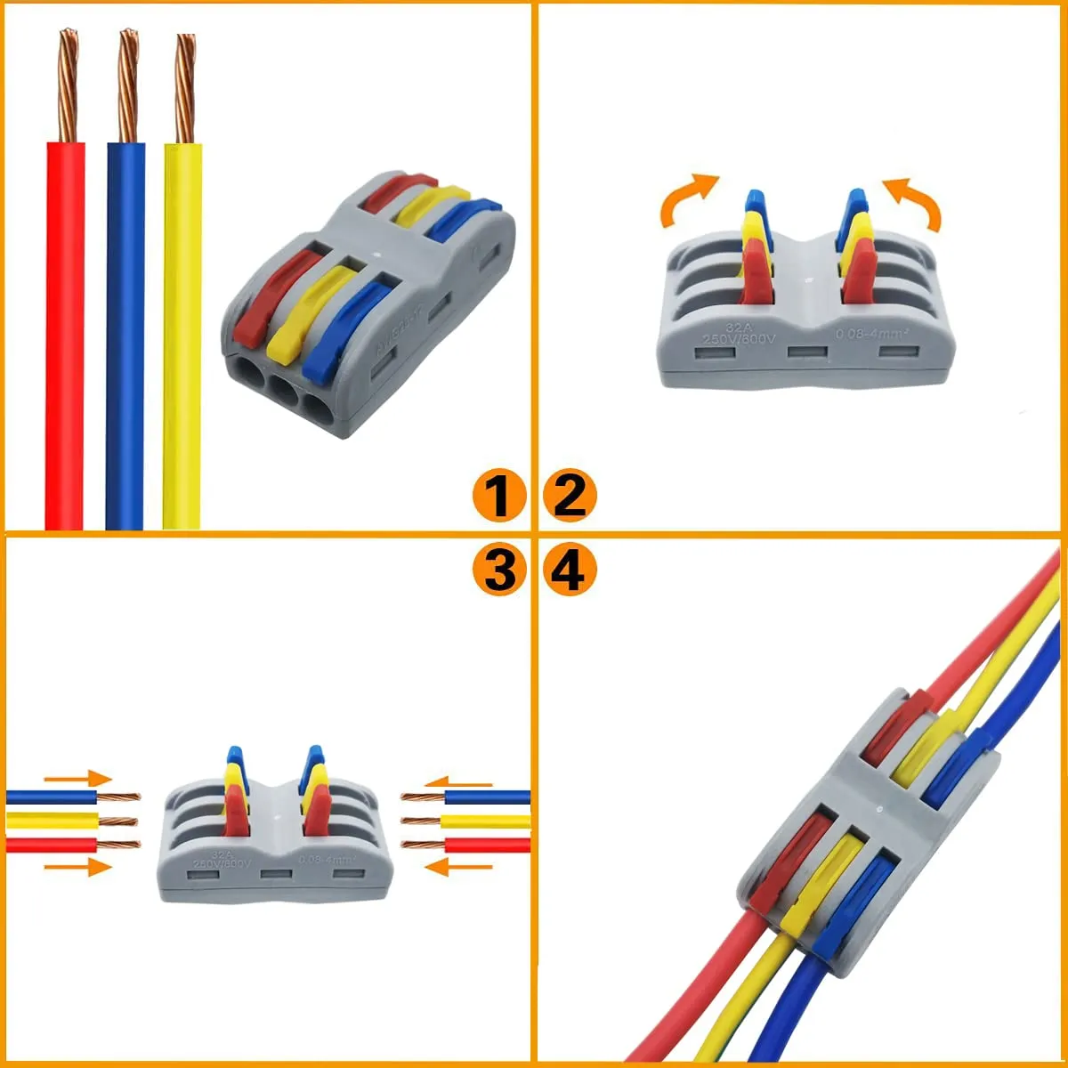 WAGO Connecteur rapide à levier 2x2 pôles + terre – 1811-11 2